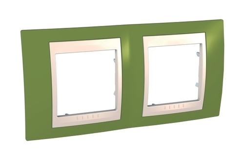 Рамка 2 поста Schneider Electric UNICA ХАМЕЛЕОН, горизонтальная, фисташковый
