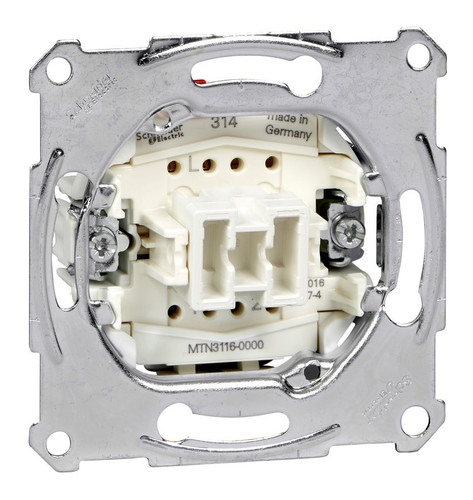 Механизм переключателя 1-клавишного Schneider Electric Коллекции Merten, скрытый монтаж