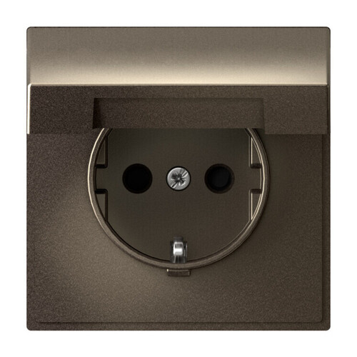 Systeme Electric ArtGallery Мокко Розетка с заземл. со шторк. с крышк., 16А, IP20,  механизм, быстрозажим. клем.